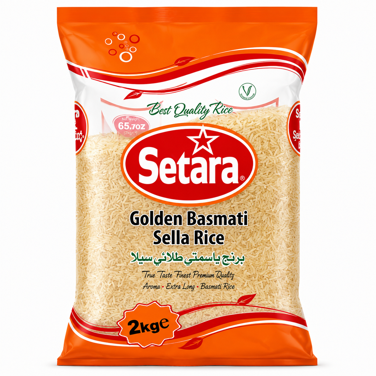 Setara Golden Basmati Sella Rice package on a white background
