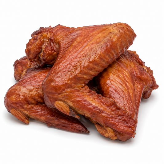 Smoked Turkey Wings on a white background